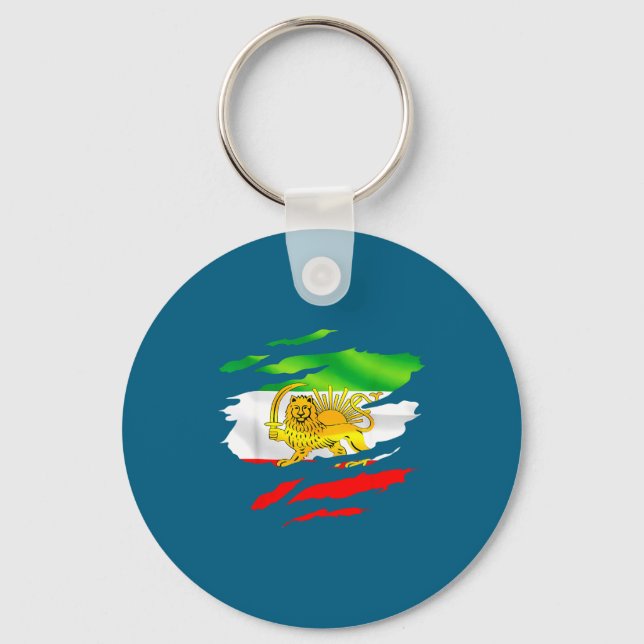 Llavero Iran Flag Map Lion Sun Artwork (Anverso)