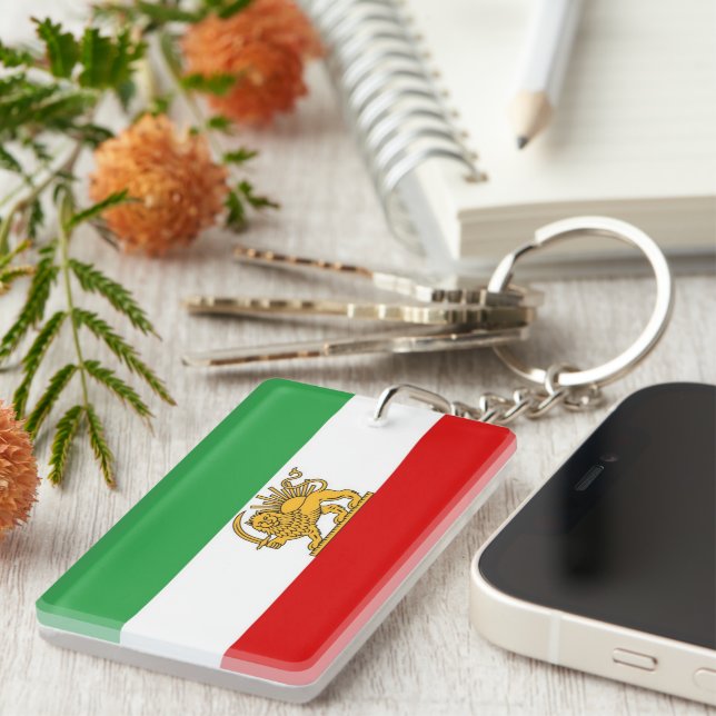 Llavero IRAN Lion and Sun Flag Acrylic Keychain (Frente Derecha)