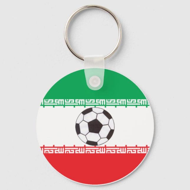 Llavero Iranian Flag with soccer ball keychain (Anverso)