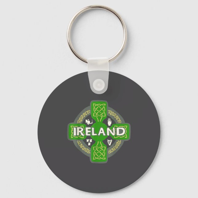 Llavero Ireland St Patrick Day Celtic Cross Green  (Anverso)