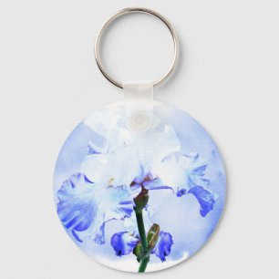 Llavero Iris Con Barba - Azul Y Blanco