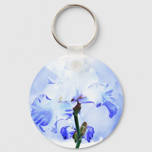 Llavero Iris Con Barba - Azul Y Blanco (Anverso)