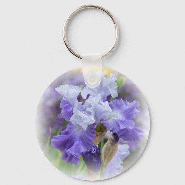 Llavero Iris con barba Regal - Púrpura y blanco (Anverso)