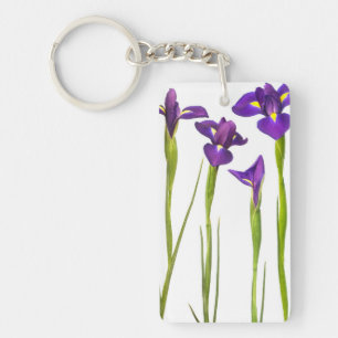 Llavero Irises púrpura - Plantilla personalizada de flor 