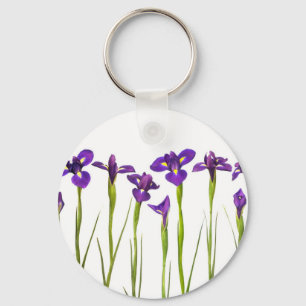 Llavero Irises púrpura - Plantilla personalizada de flor d