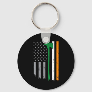 Llavero Irish Firefighter American Flag Cool St Patricks D