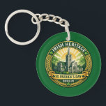 Llavero Irish Heritage - Dublin<br><div class="desc">A compact keychain featuring a striking Irish heritage emblem inspired by Dublin landmarks and Celtic artistry. The detailed design with shamrocks and classic Irish colors makes it a meaningful everyday accessory or a memorable souvenir for lovers of Irish culture.</div>