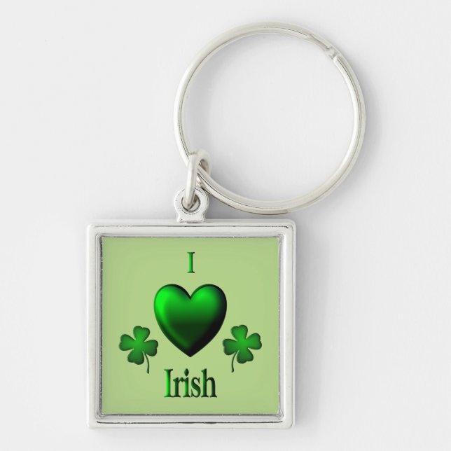 Llavero Irlandés del corazón verde (Frente)