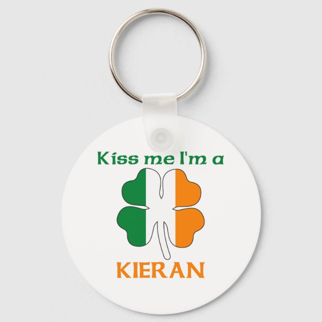 Llavero Irlandés personalizado me besa soy Kieran (Anverso)