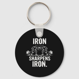 Llavero Iron Sharpens Iron - Diseño de elevación de pesas 