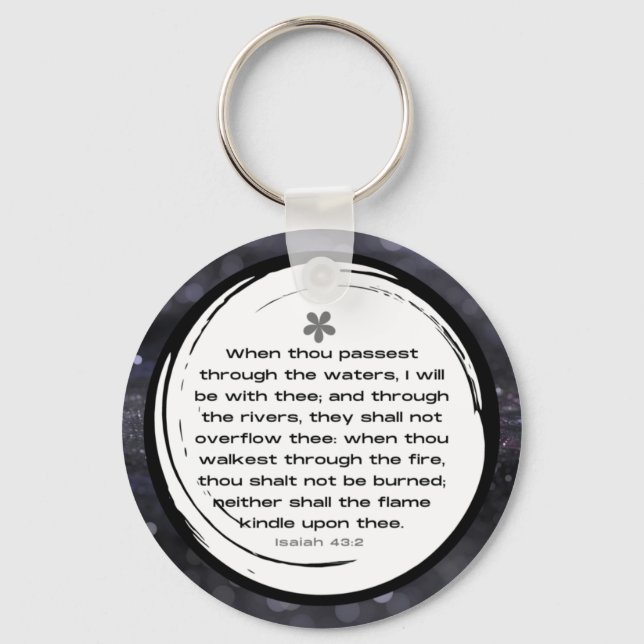 Llavero Isaiah 43:2 KJV Keychain | por Scripting It (Anverso)