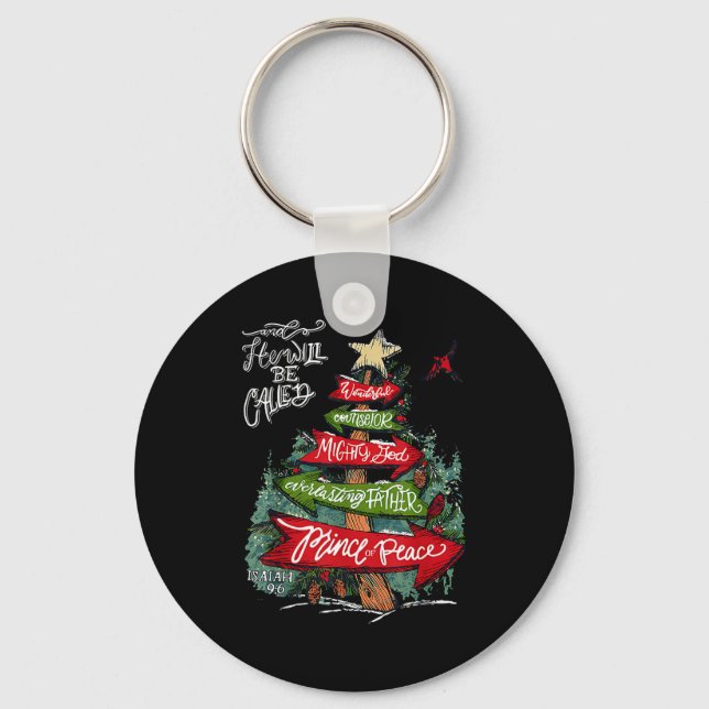 Llavero Isaiah 9_6 And He Will Be Called Jesus Christmas C (Anverso)