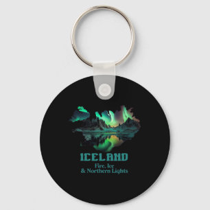 Llavero Isla Aurora Boreal Naturaleza Fuego Hielo Camping