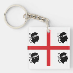 Llavero isla de la región de italy, bandera de sardinia, e