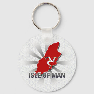Llavero Isla del mapa 2,0 de la bandera del hombre