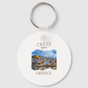 Llavero Isla griega Creta Grecia con la ciudad de Rethimno