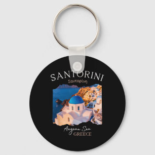 Llavero Isla Griega Santorini Grecia Oia Village Blue Chu