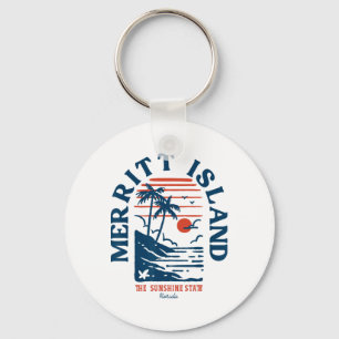 Llavero Isla Merritt Florida Surfista Retro Playa Vintage