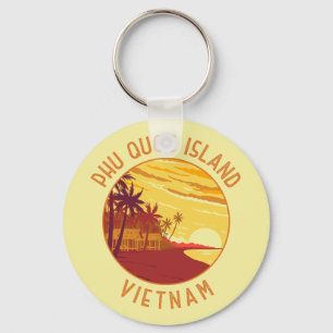 Llavero Isla Phu Quoc, Vietnam, círculo retro perturbado