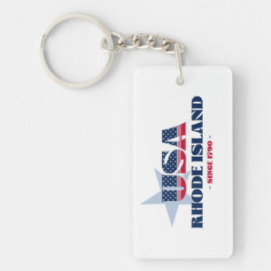 Llavero Isla Rhode de Estados Unidos Monograma Keychain ac