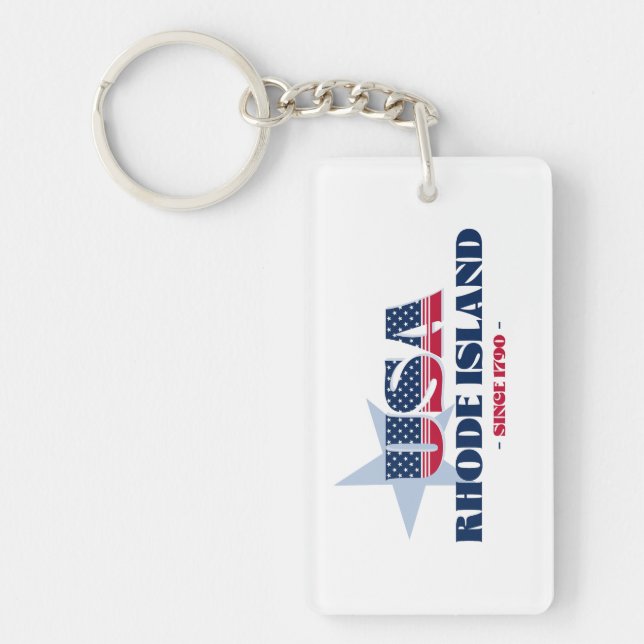 Llavero Isla Rhode de Estados Unidos Monograma Keychain ac (Frente)