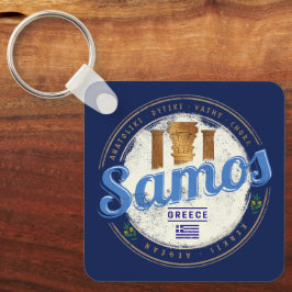 Llavero Isla Samos en Grecia vacaciones retro vintage