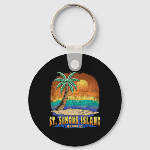 Llavero Isla St. Simons Georgia Vintage Malestosa Souve
