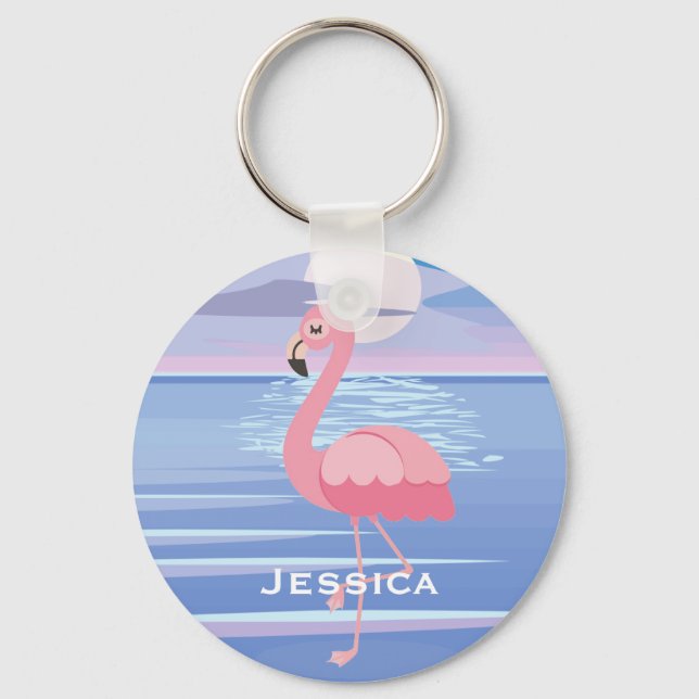 Llavero Isla Tropical Flamingo (Anverso)
