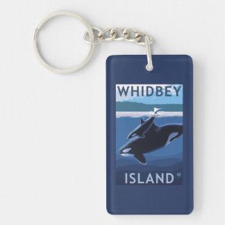 Llavero Isla Whidbey, WashingtonOrca y Calf