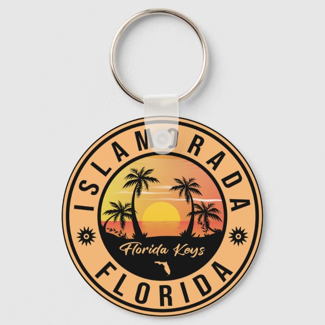 Llavero Islamorada Florida Retro Sunset Beach Souvenirs (Anverso)