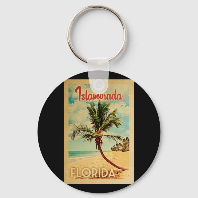 Llavero Islamorada Keychain Florida Palm Tree Vintage (Anverso)