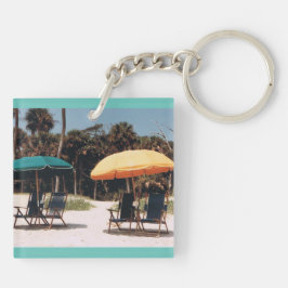 Llavero Island Beach Scene Acrylic Keychain