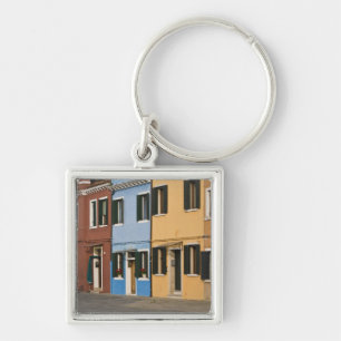 Llavero Italia, Burano. Fila colorida de casas y vacía