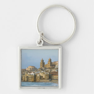 Llavero Italia, Sicilia, Cefalù, Vista con Duomo desde 2