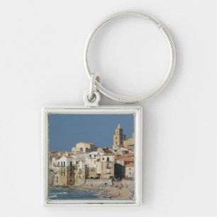 Llavero Italia, Sicilia, Cefalù, vista della ciudad con Du