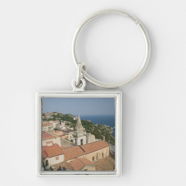 Llavero ITALIA, Sicilia, TAORMINA: Vista hacia la Piazza I (Frente)