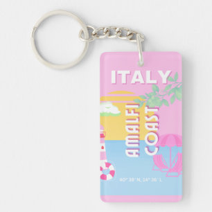 Llavero Italia Viajes arte, Costa Amalfitana, Preppy, Rosa