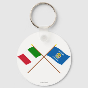 Llavero Italia y banderas cruzadas Calabria