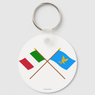 Llavero Italia y banderas cruzadas Friuli-Venezia Giulia