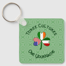 Llavero Italian Irish American Flags Shamrock Your Name