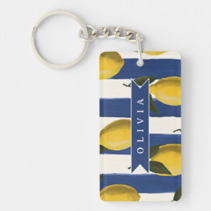 Llavero Italiano Personalizado de Raya de Limón Costero