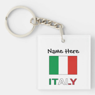 Llavero Italy and Italian Flag with Your Name