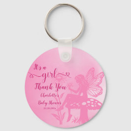 Llavero It's a Girl! Fairy Mushroom and Flower Baby Shower