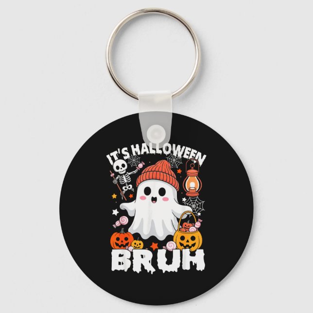 Llavero Its Halloween Bruh Boo Ghost Pumpkin Costume Boys  (Anverso)