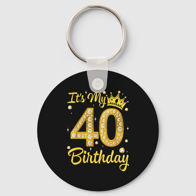 Llavero It's My 40th Birthday Women Queen Diamond Crown  (Anverso)