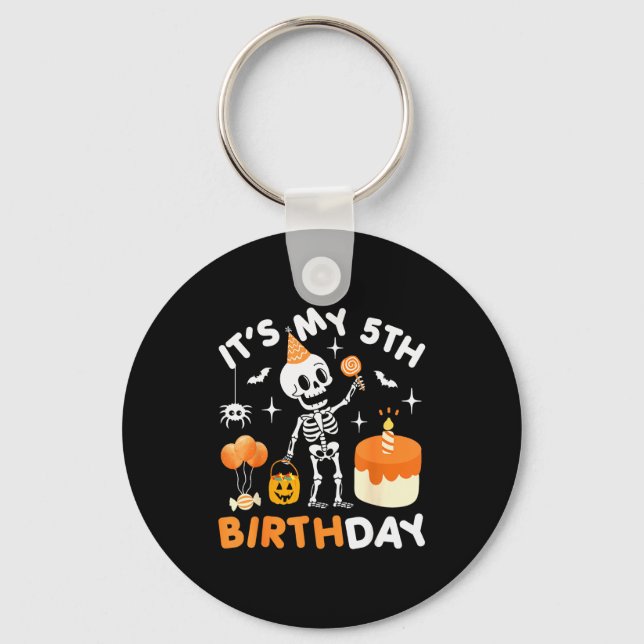 Llavero It's My 5th Birthday-funny Halloween Skeleton 5th  (Anverso)