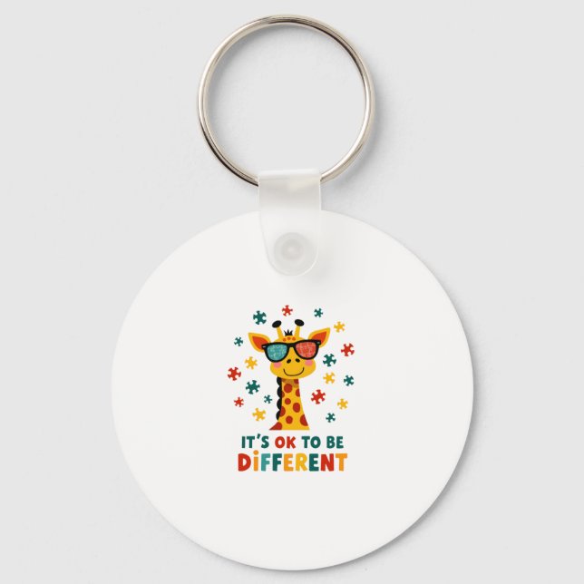 Llavero It's Ok To Be Different Giraffe Autism Awareness B (Anverso)