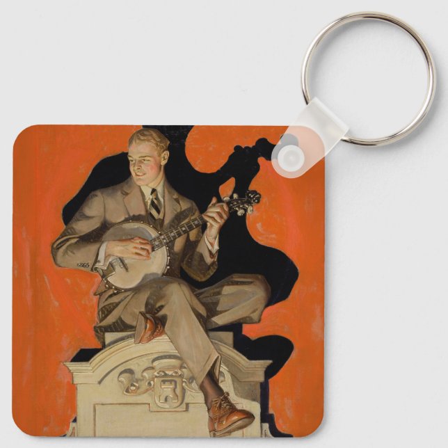Llavero J.C. Leyendecker Banjo Player 1920 Art Deco Art (Reverso )
