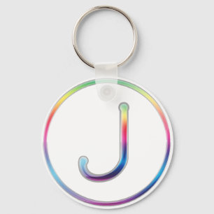 Llavero J Rainbow Monogram Keychain