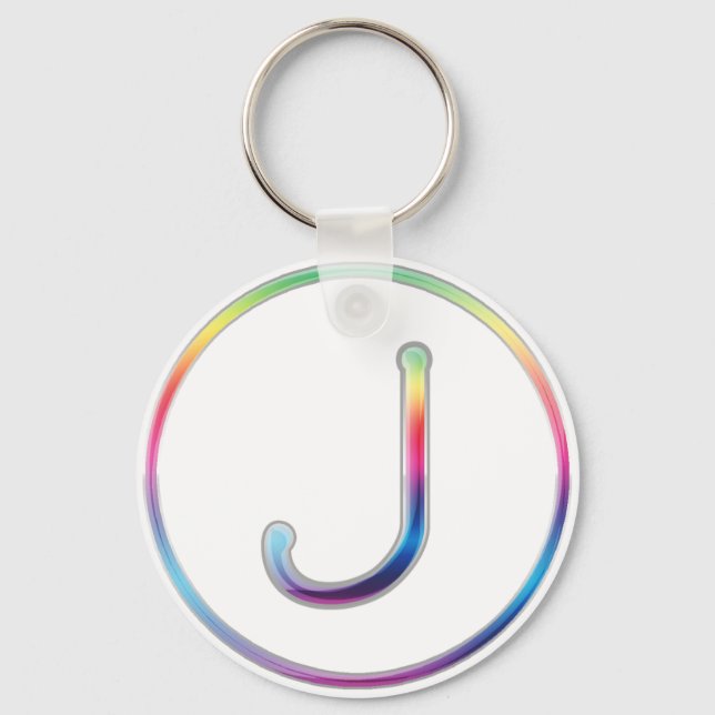 Llavero J Rainbow Monogram Keychain (Anverso)